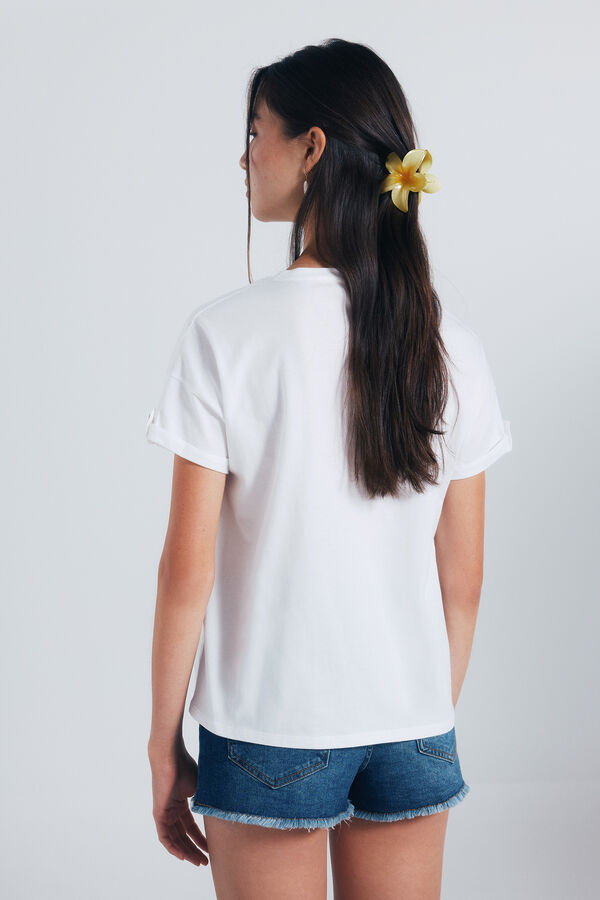 Springfield Camiseta gráfica tropical marfil