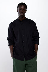 Springfield Camisa mao lino negro