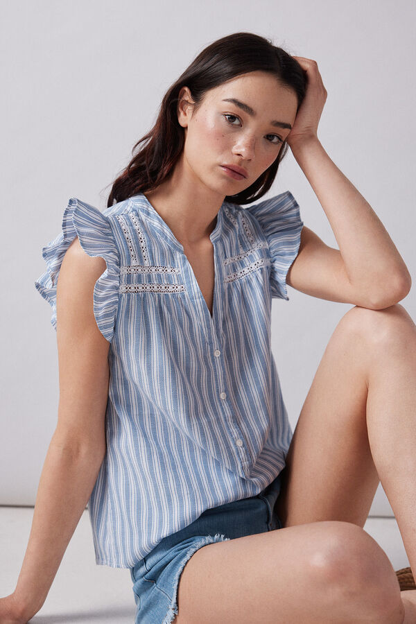 Springfield Blusa lace inserido azul