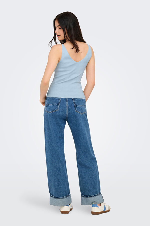 JDY Camiseta tirantes punto azul