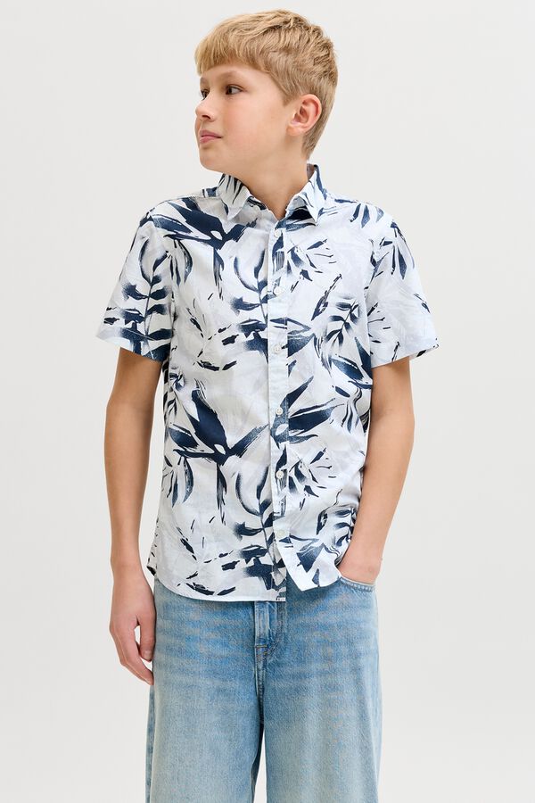 Jack & Jones Junior Camisa estampada de manga curta branco