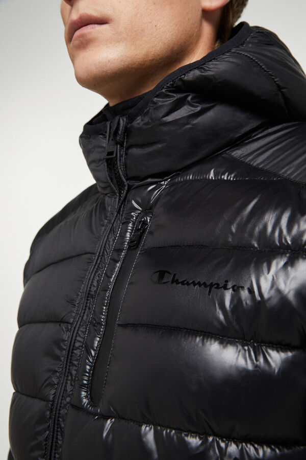 Champion Casaco com capuz acolchoado preto