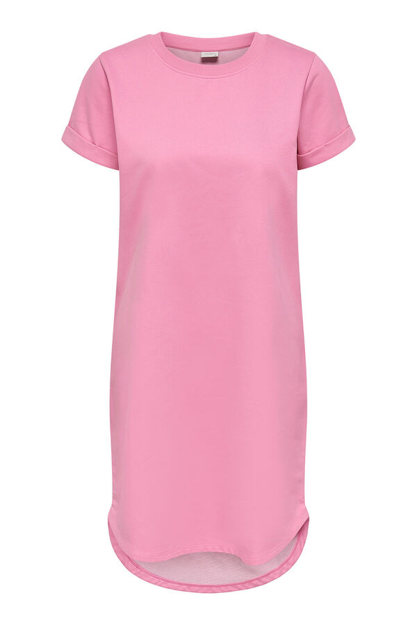 JDY Vestido de manga corta y cuello redondo rosa