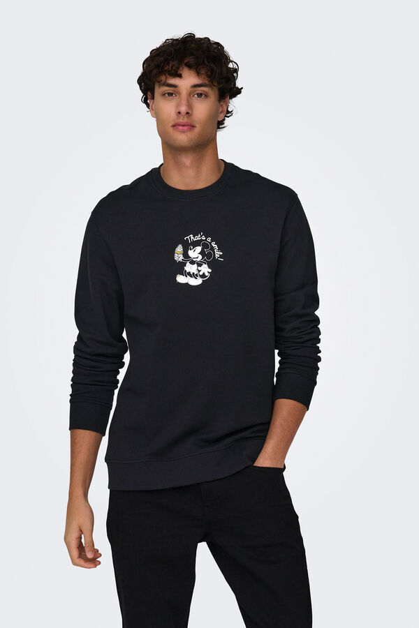 Only & Sons Sudadera disney mickey negro