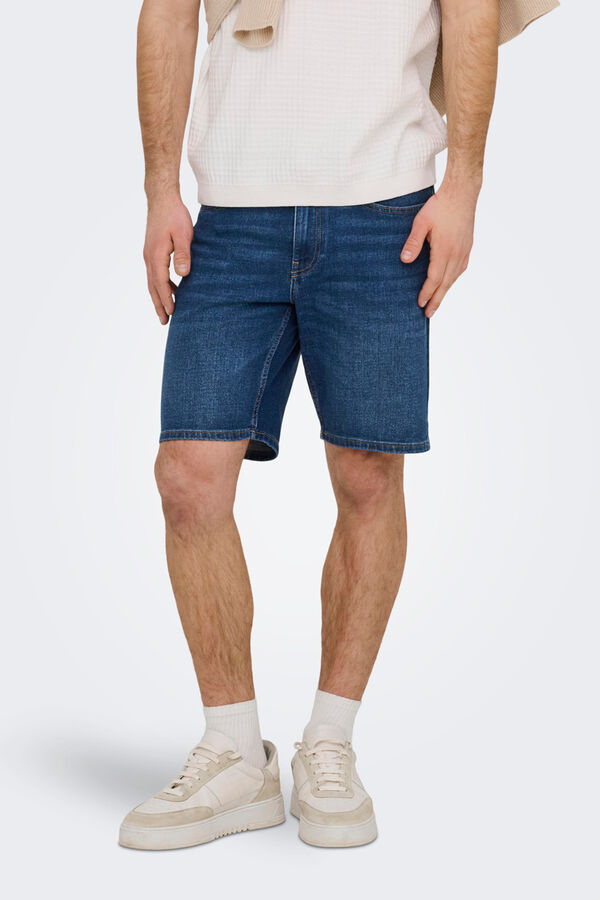 Only & Sons Bermuda de ganga azul