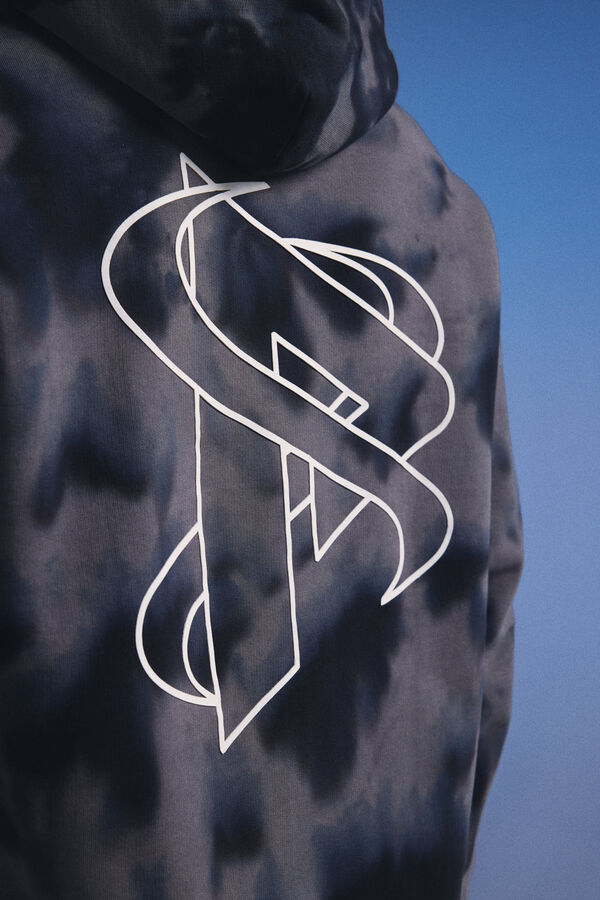 Springfield Sudadera capucha tie dye Pedri x Springfield gris