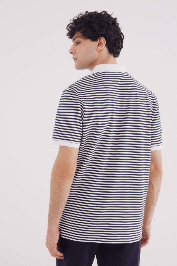 Springfield Polo piqué básico riscas regular fit azul