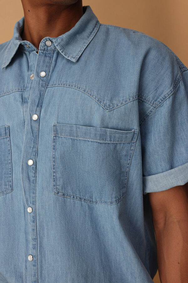 Trendyol Camisa de manga curta azul