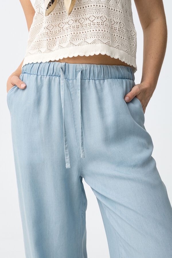Tiffosi Cal&ccedil;as wide leg azul