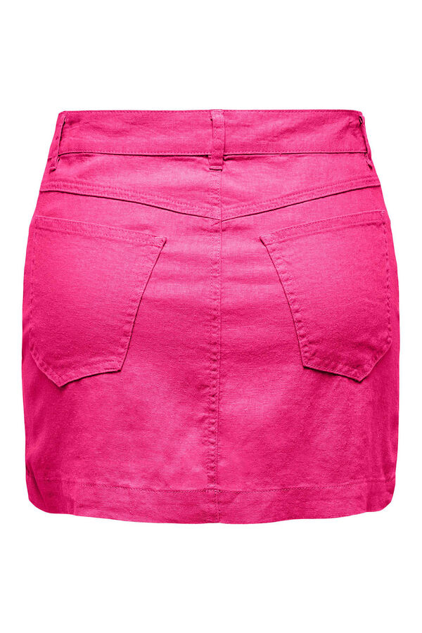 Springfield Falda mini de lino rosa