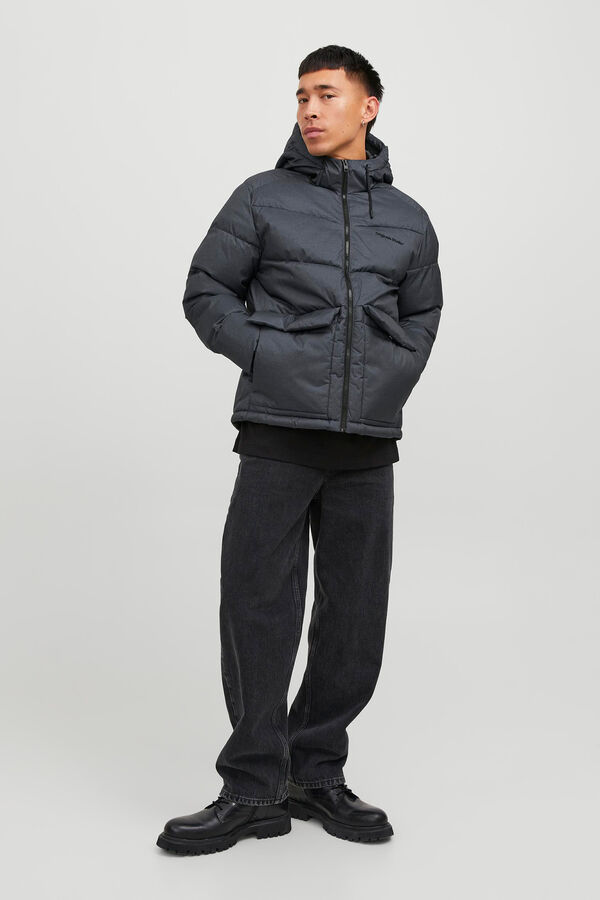 Jack & Jones Casaco acolchoado tipo puffer com capuz cinzento
