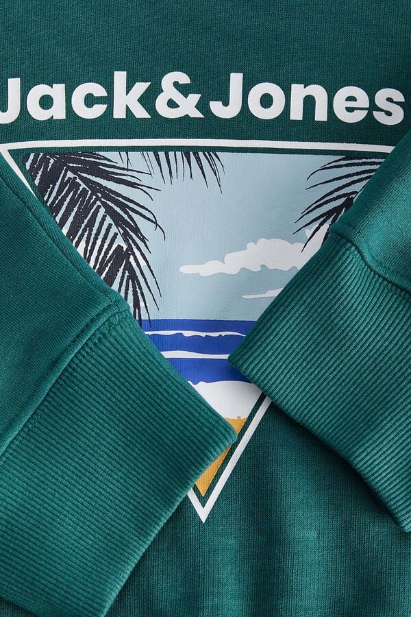 Jack & Jones Sweatshirt com capuz em algod&atilde;o macia azul