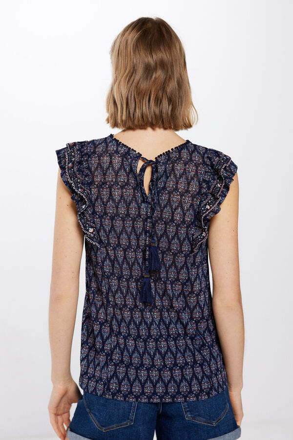 Springfield Camiseta Estampada Lazo Espalda azul