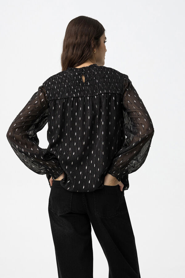 Tiffosi Blusa Semitransparente Drapeada preto