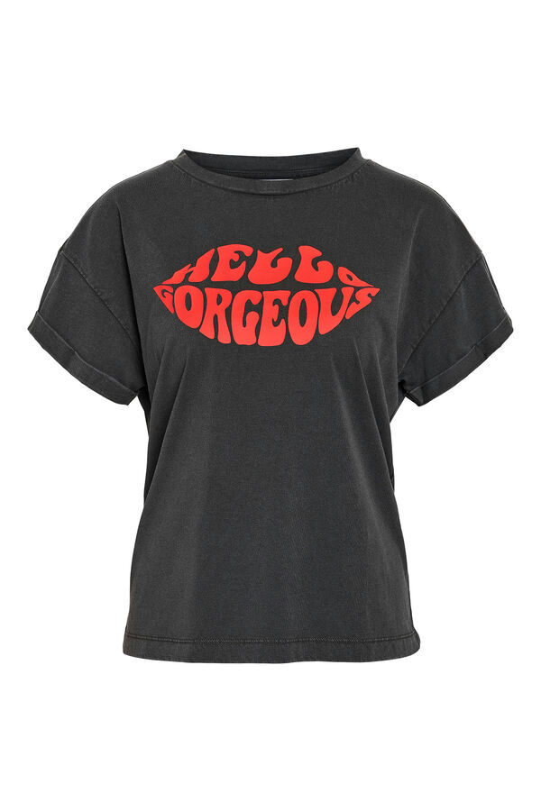 Noisy May Camiseta de Manga Corta con Print Frontal gris