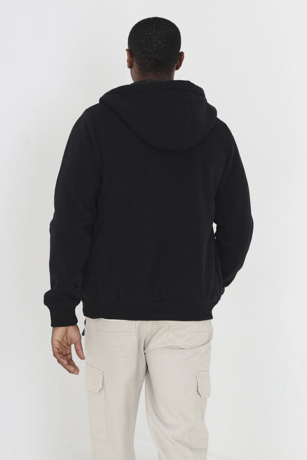 Brave Soul Sudadera con capucha y borrego negro