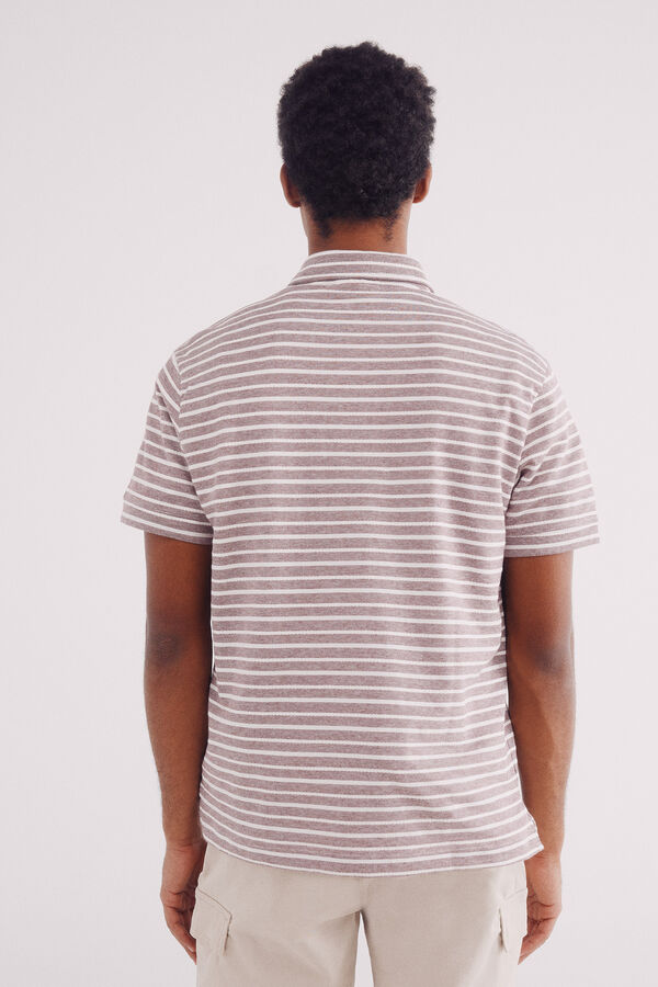 Springfield Polo jersey microraya estructura regular fit naranja