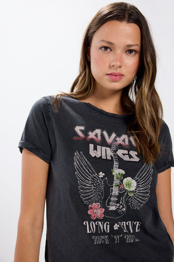 Springfield Camiseta "Savage wings" gris