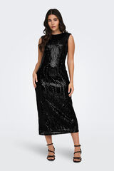 JDY Vestido de lantejoulas  preto