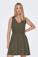 Only Vestido curto com al&ccedil;as largas verde