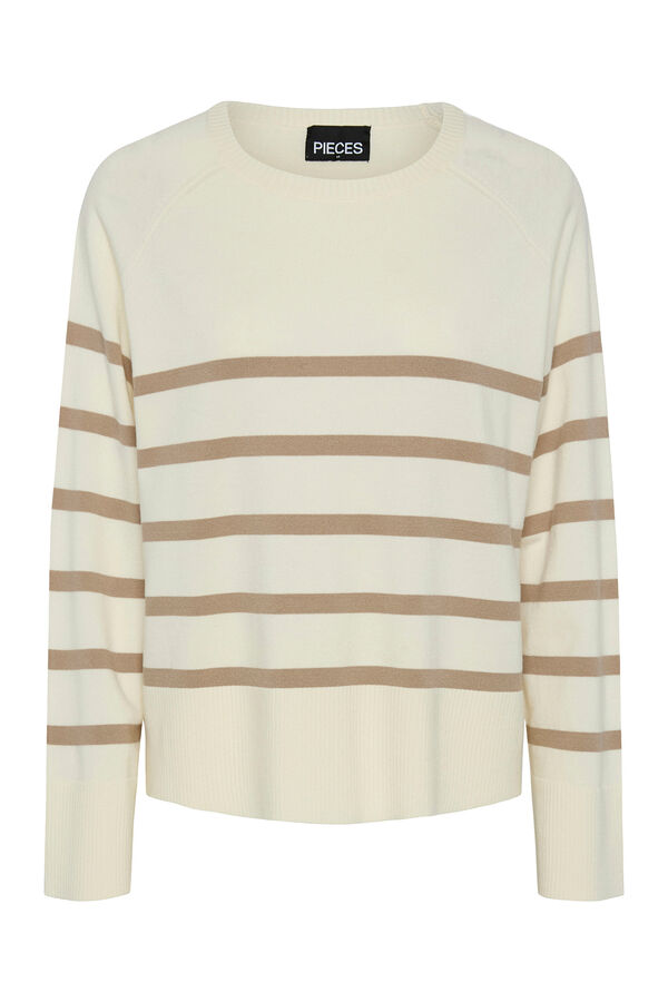 Pieces Jersey fino de rayas blanco