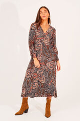 Brave Soul Vestido longo com estampa paisley cru