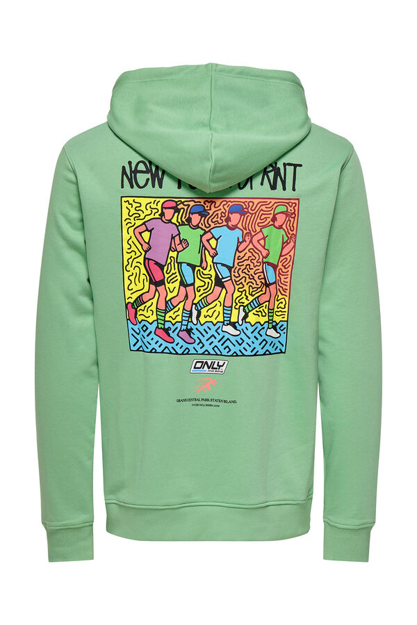 Only & Sons Herren-Sweatshirt mit regular fit Kapuze. verde