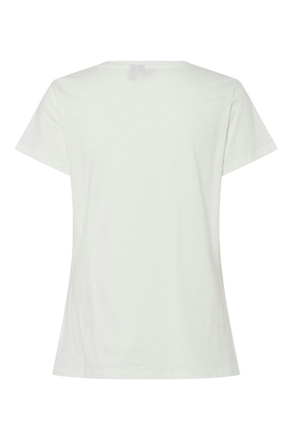 Pieces T-shirt estampada de manga curta branco