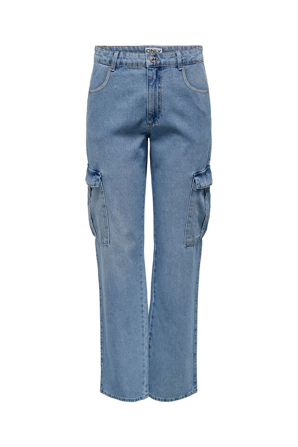 Only Cargo-Jeans hoher Bund azul