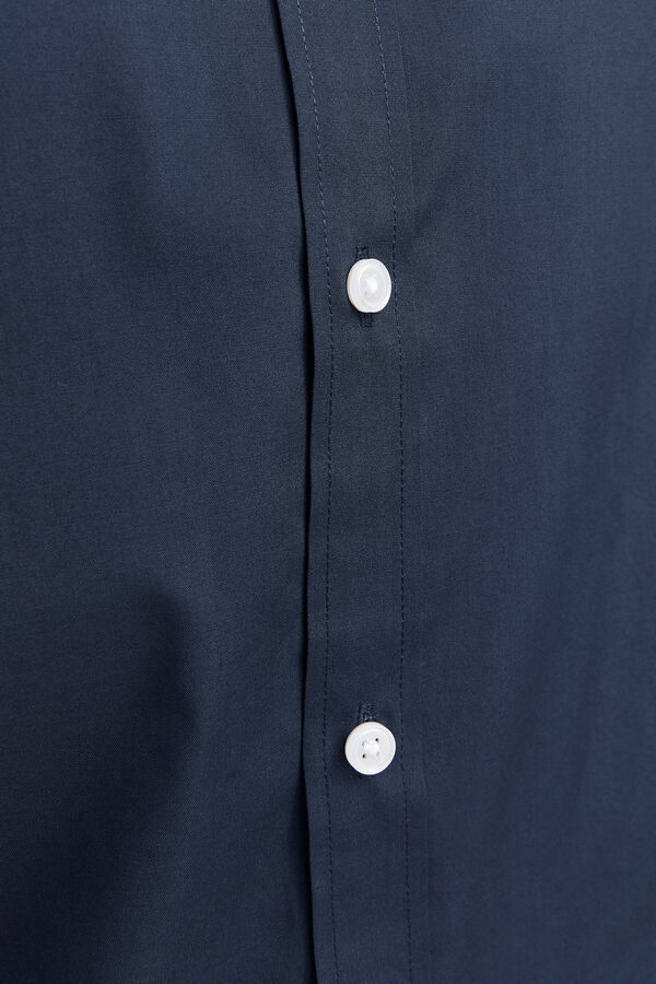 JJ REBEL Camisa slim de sarga azul