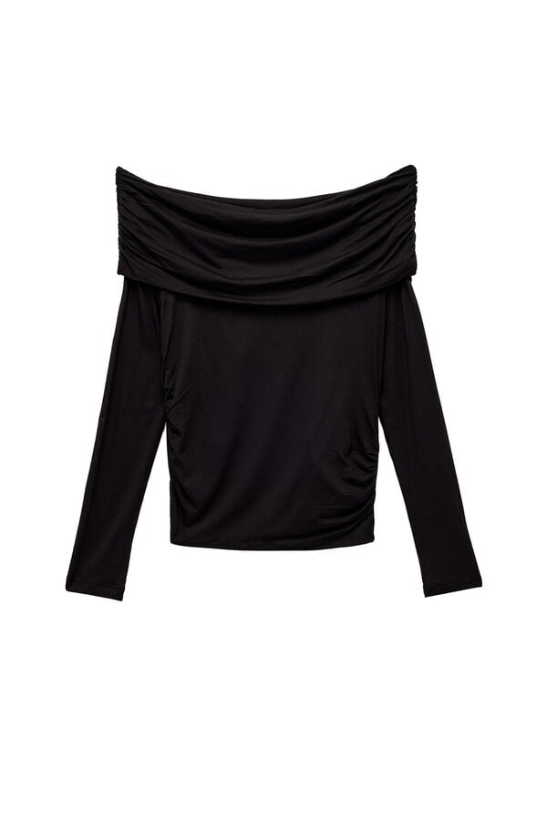 Koton T-shirt ombro a ombro preto
