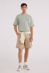 Springfield Bermuda popel&iacute;n comfort fit beige