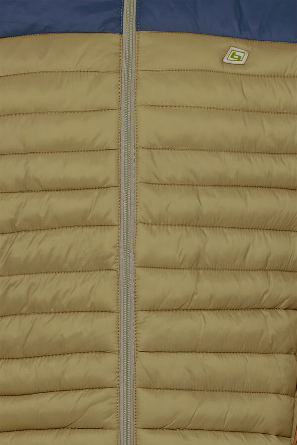 Blend Jaqueta acolchoada bicolor castanho