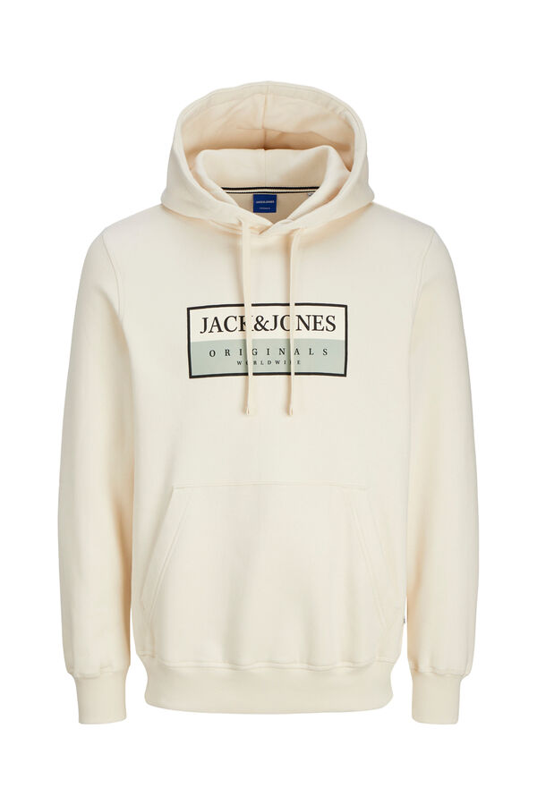 Jack & Jones Sudadera regular fit logo blanco