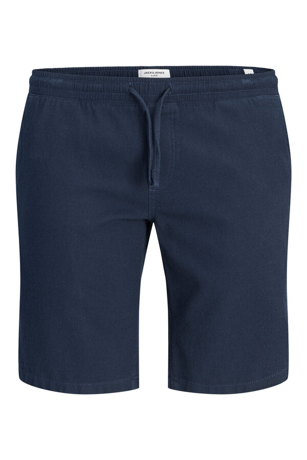 Jack & Jones PLUS Bermuda loose fit em algod&atilde;o azul