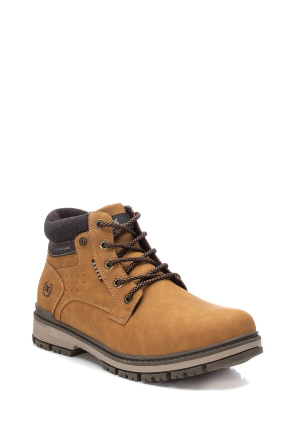 XTI Botin caballero monta&ntilde;a casual cordones y cremallera tostado