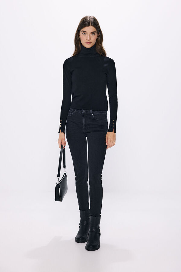 Springfield Jeans slim cropped negro