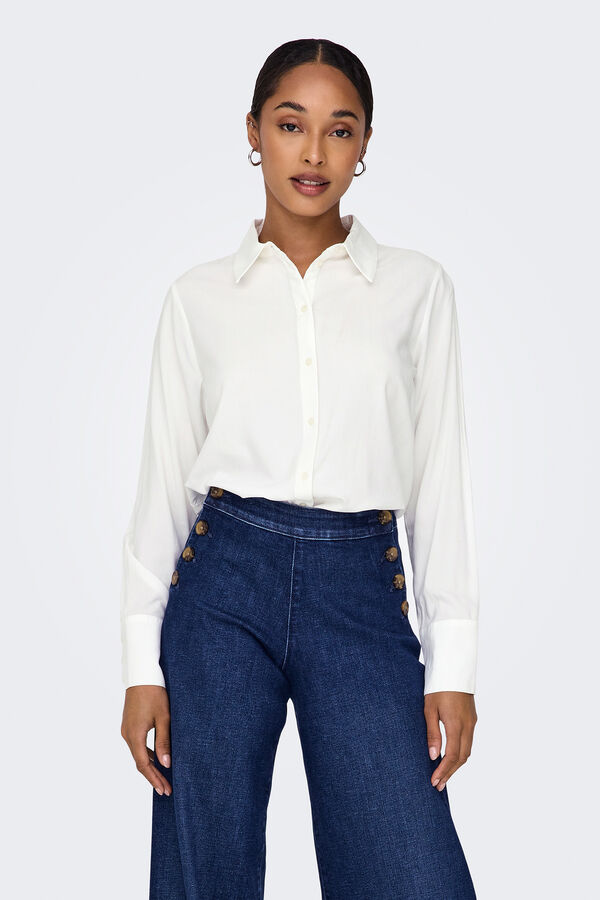 Only Camisa fluida de manga larga blanco