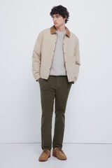 Springfield Pantal&oacute;n chino micro pana slim fit kaki