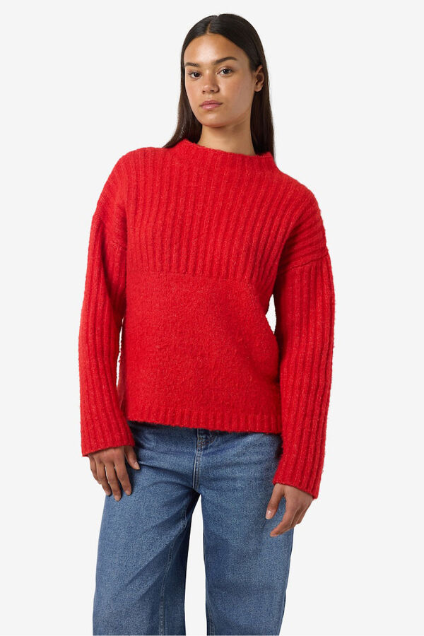 Noisy May jersey cuello redondo rojo