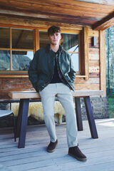 Springfield Pantal&oacute;n chino pana lavada comfort slim fit beige