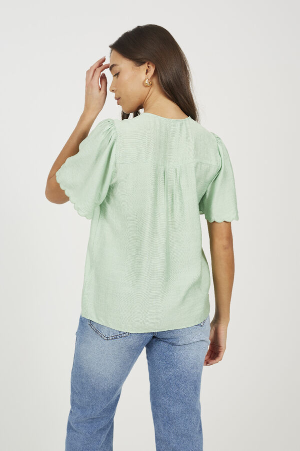 Brave Soul Blusa manga curta com bot&otilde;es verde