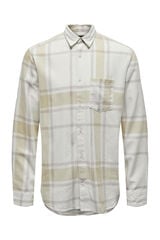 Only & Sons Camisa regular fit quadrados cinzento
