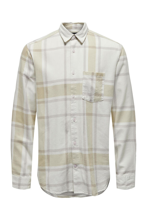 Only & Sons Camisa regular fit quadrados cinzento