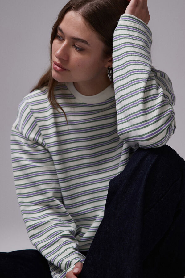 Topshop T-shirt skatista de manga comprida branco