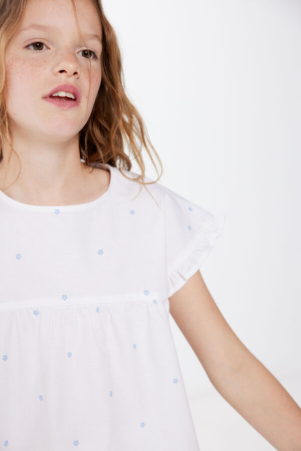 Springfield Kids Blusa flores azuis menina castanho