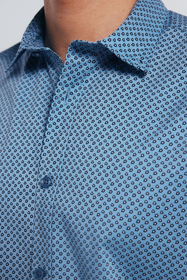 Springfield Camisa popel&iacute;n micro estampado azul
