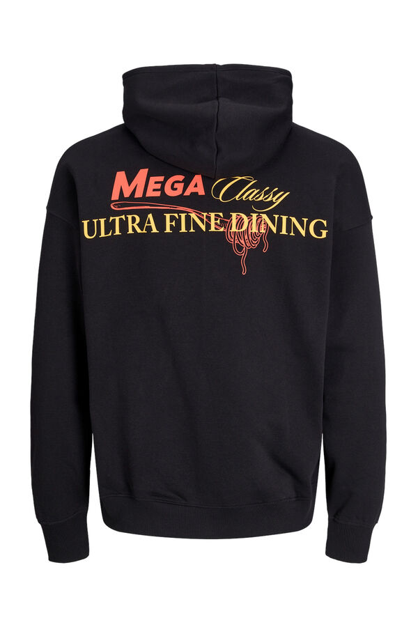 Jack & Jones PLUS Sudadera capucha con dibujo estampado PLUS negro