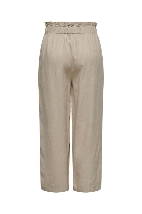 Only Pantal&oacute;n ancho de lino gris