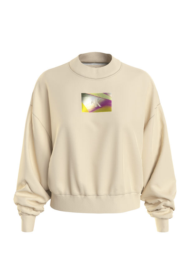 CK Jeans Sudadera de mujer sin capucha amarillo